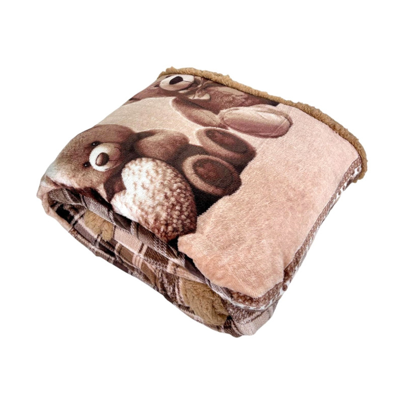 TEDDY Plaid Divano Coperta Letto in caldo e morbido Pile da 340 gr mq con Retro Agnellato