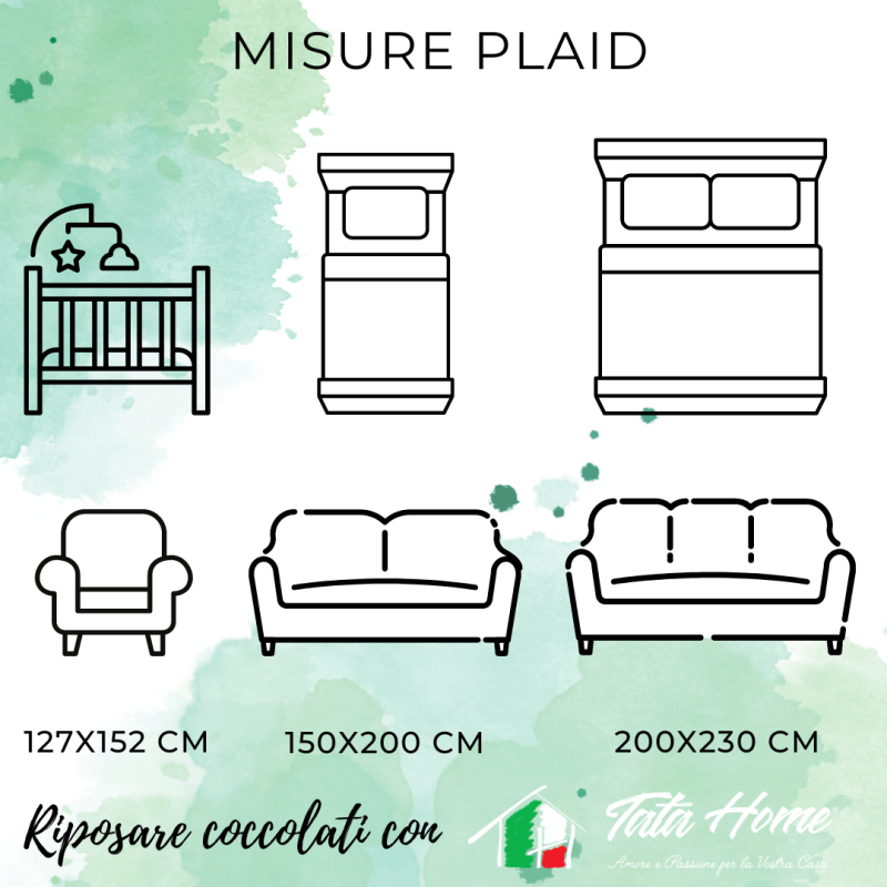 TEDDY Plaid Divano Coperta Letto in caldo e morbido Pile da 340 gr mq con Retro Agnellato